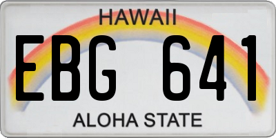 HI license plate EBG641