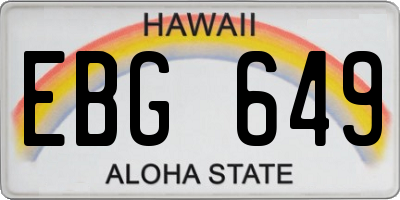 HI license plate EBG649