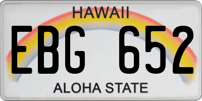 HI license plate EBG652