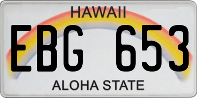 HI license plate EBG653