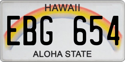 HI license plate EBG654