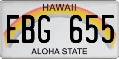HI license plate EBG655