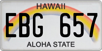 HI license plate EBG657