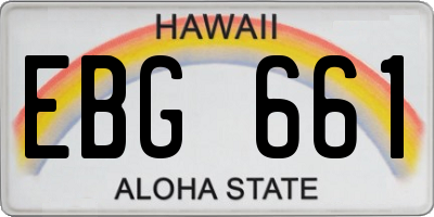 HI license plate EBG661