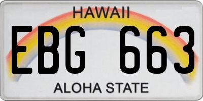 HI license plate EBG663
