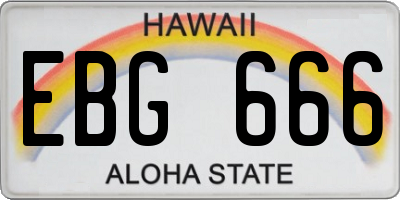 HI license plate EBG666