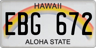 HI license plate EBG672