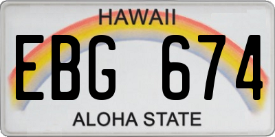 HI license plate EBG674