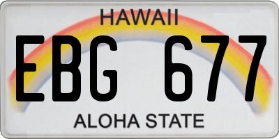 HI license plate EBG677