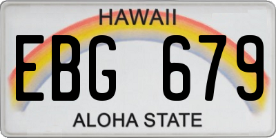 HI license plate EBG679