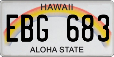 HI license plate EBG683