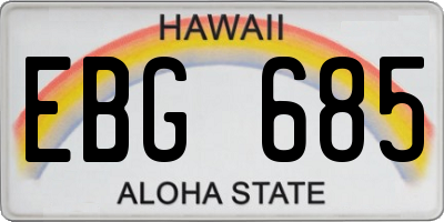 HI license plate EBG685