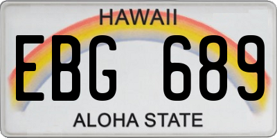 HI license plate EBG689