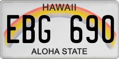 HI license plate EBG690