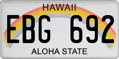 HI license plate EBG692