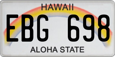 HI license plate EBG698