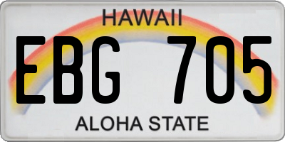HI license plate EBG705