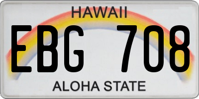 HI license plate EBG708