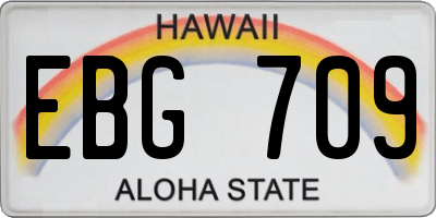 HI license plate EBG709