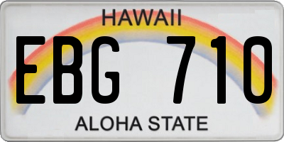 HI license plate EBG710