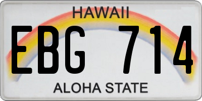HI license plate EBG714