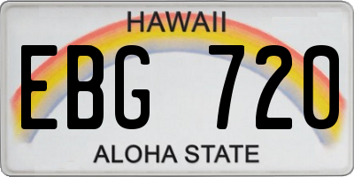 HI license plate EBG720