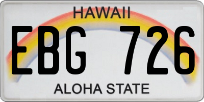 HI license plate EBG726