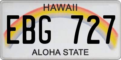 HI license plate EBG727