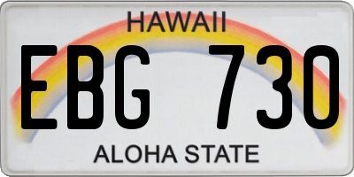 HI license plate EBG730