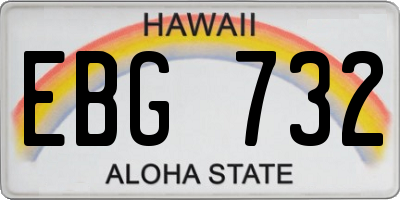 HI license plate EBG732
