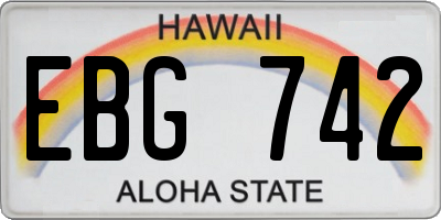 HI license plate EBG742