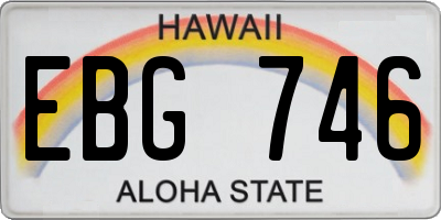 HI license plate EBG746