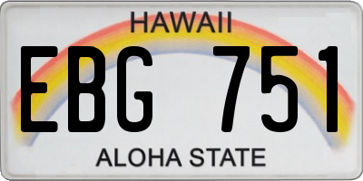 HI license plate EBG751