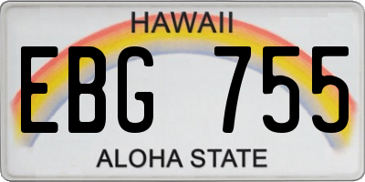 HI license plate EBG755