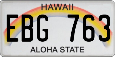 HI license plate EBG763