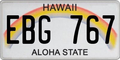 HI license plate EBG767