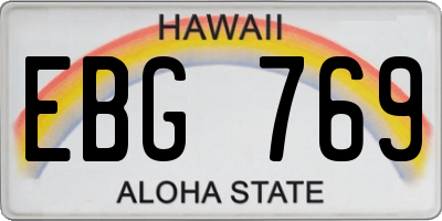 HI license plate EBG769