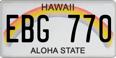 HI license plate EBG770