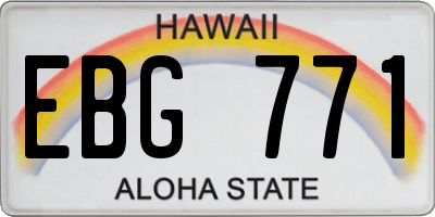 HI license plate EBG771