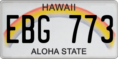HI license plate EBG773