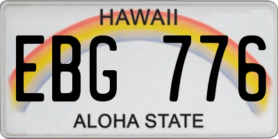 HI license plate EBG776