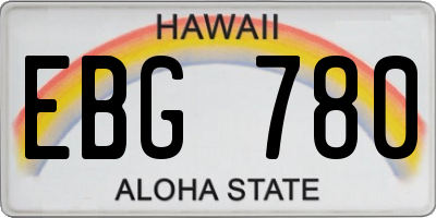 HI license plate EBG780