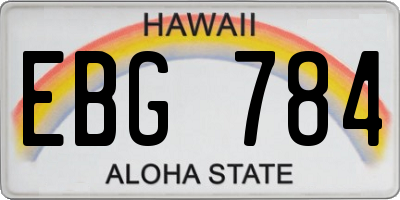 HI license plate EBG784