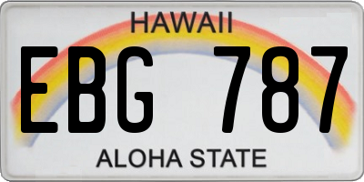HI license plate EBG787
