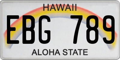 HI license plate EBG789