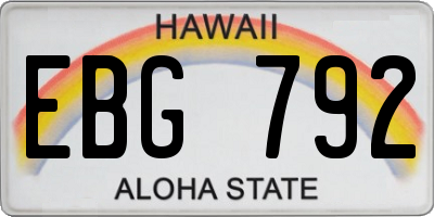HI license plate EBG792