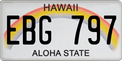 HI license plate EBG797