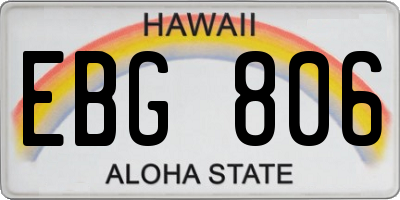 HI license plate EBG806