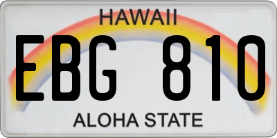 HI license plate EBG810