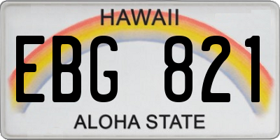 HI license plate EBG821